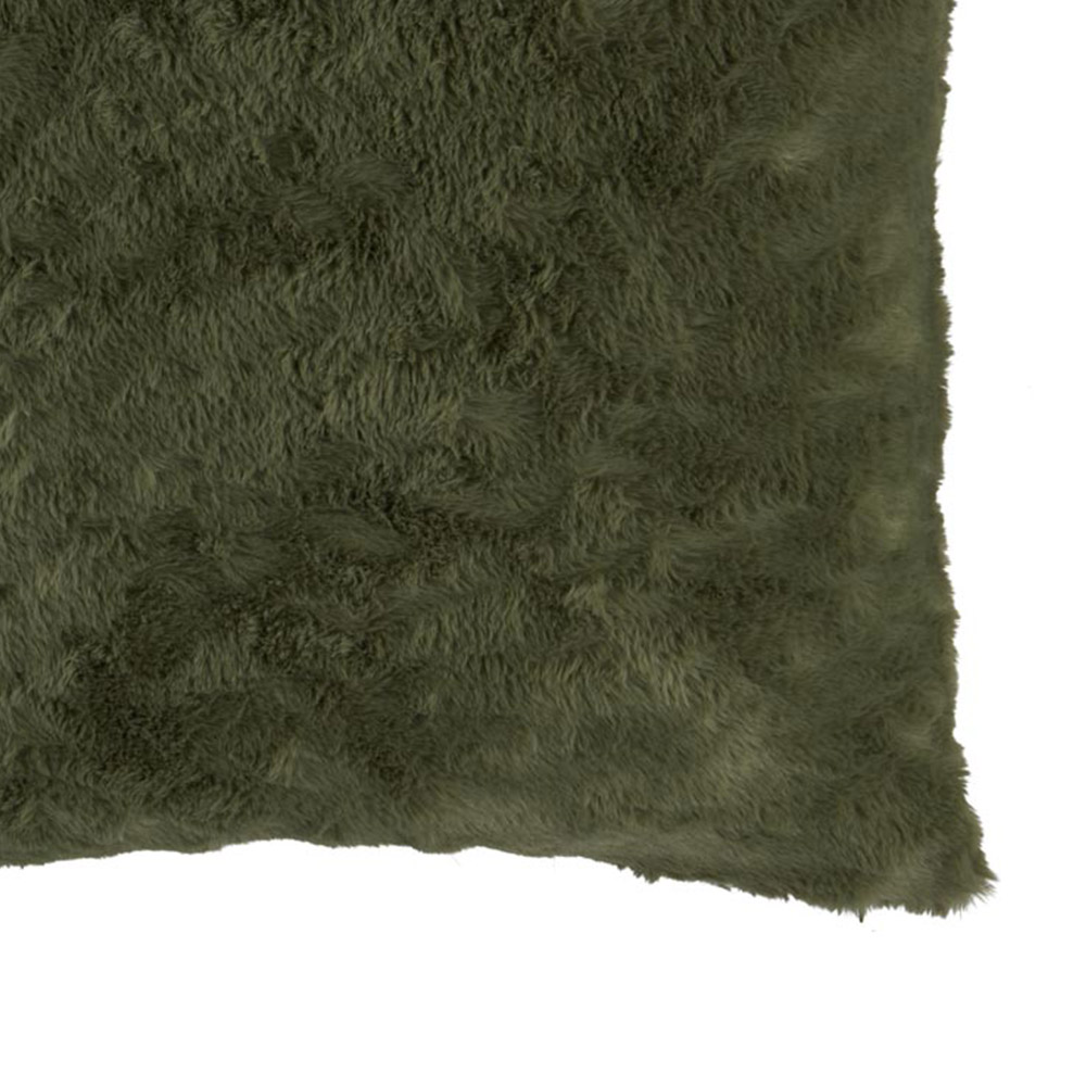 Wilko Olive Green Faux Fur Cushion 55 x 55cm Image 5