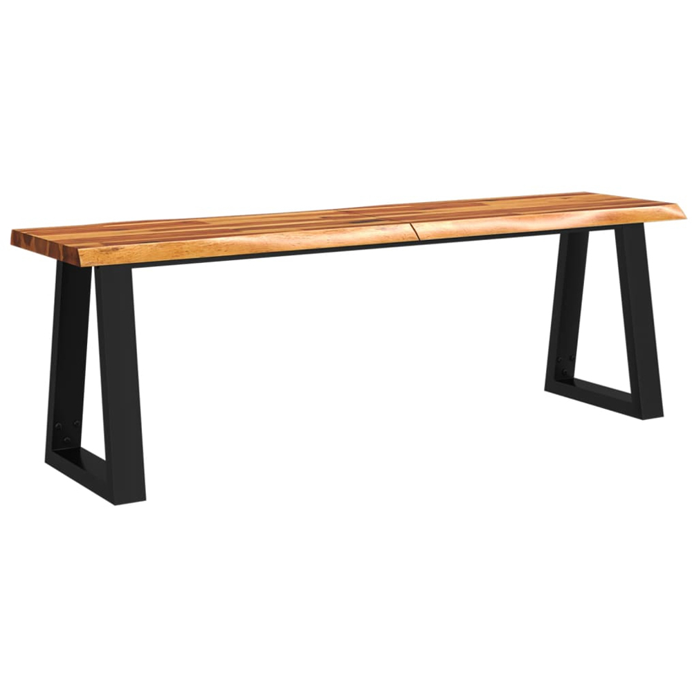 vidaXL 2 Seater Solid Acacia Wood Bench with Live Edge Image 2