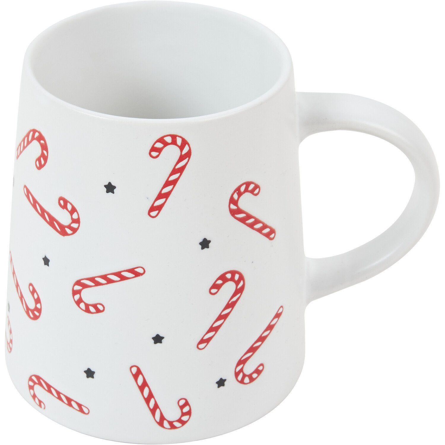 Candy Cane & Stars Embossed Mug - White Image 1