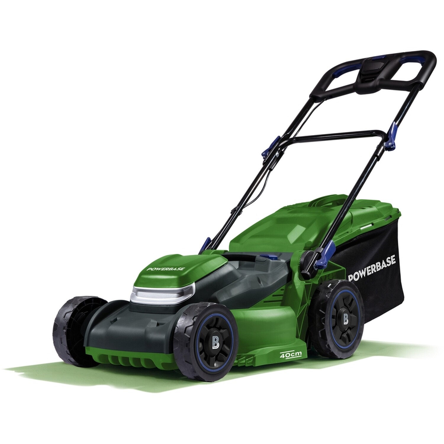 Powerbase 40cm 40V Cordless Lawn Mower - Green Image 1