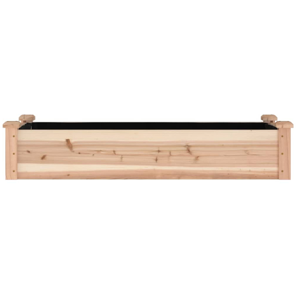 vidaXL Natural Solid Pine Wood Raised Garden Bed with Liner 120 x 45 x 25cm Image 3