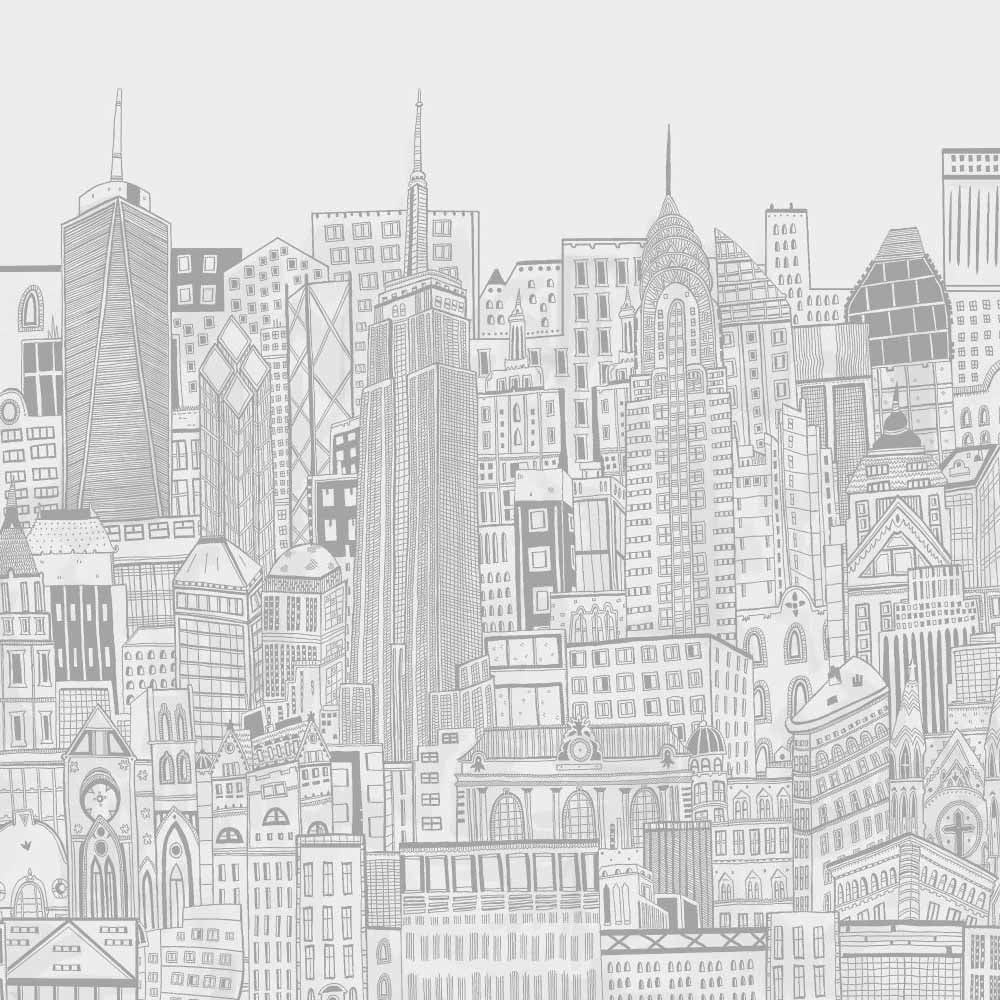 Art For The Home City Sketch Wall Mural Image 2