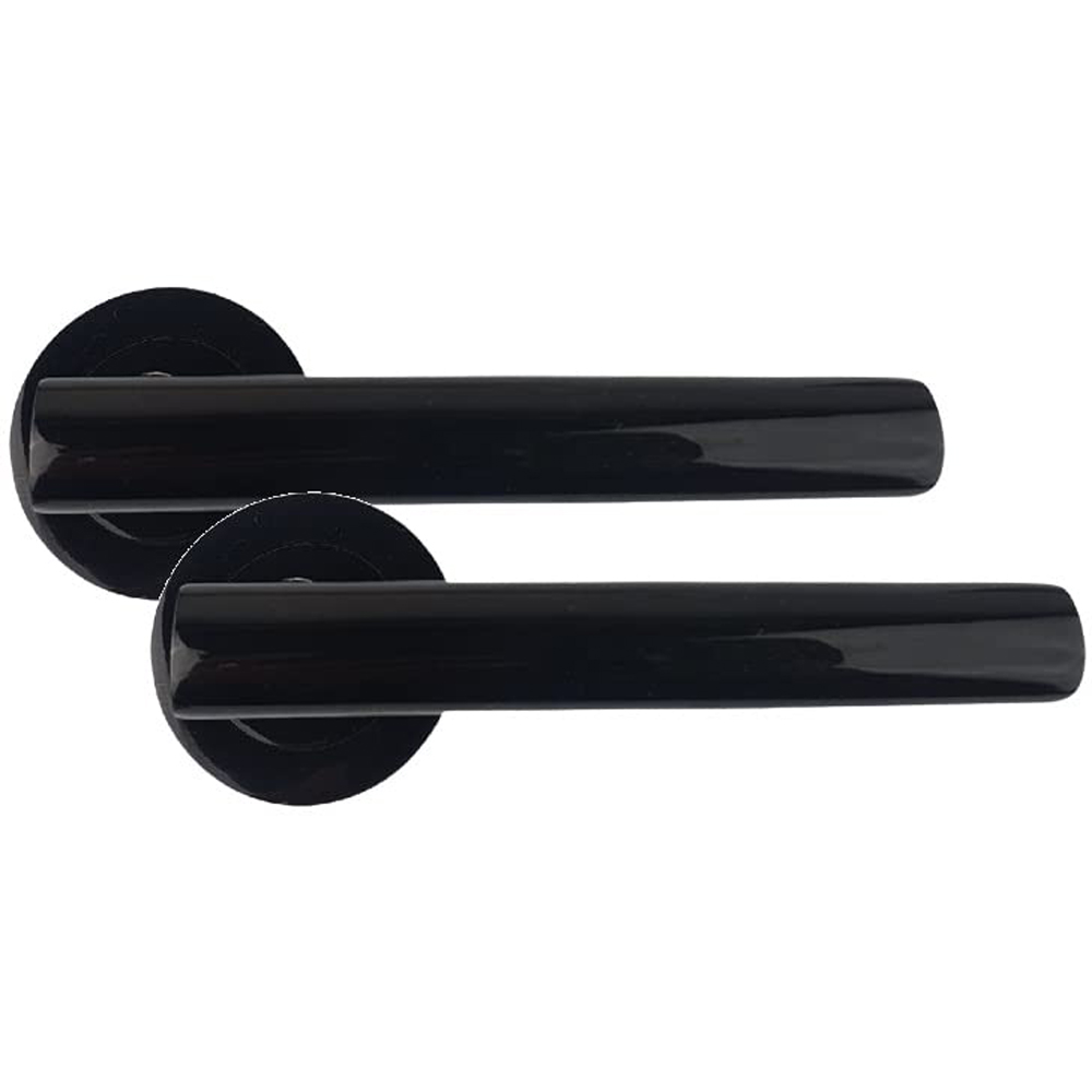 Golden Grace Metallic Black T-Bar Door Handle Set 5 Pack Image 3