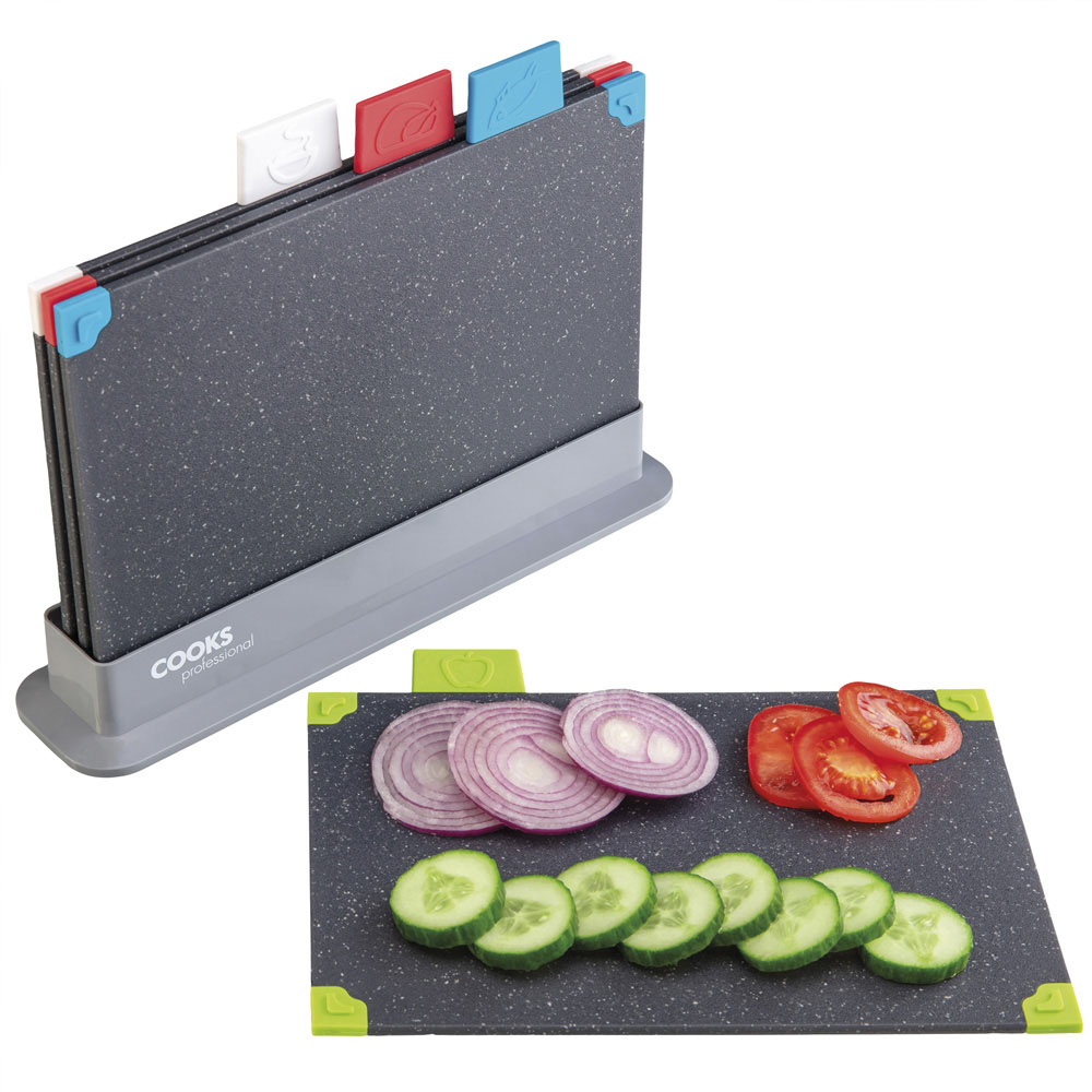 Cooks Professionals G4547 Index Style Grey Chopping Boards 4 Piece Image 4