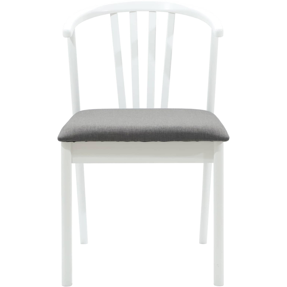 vidaXL Set of 2 White and Grey Rubberwood Vintage Dining Chairs Image 3