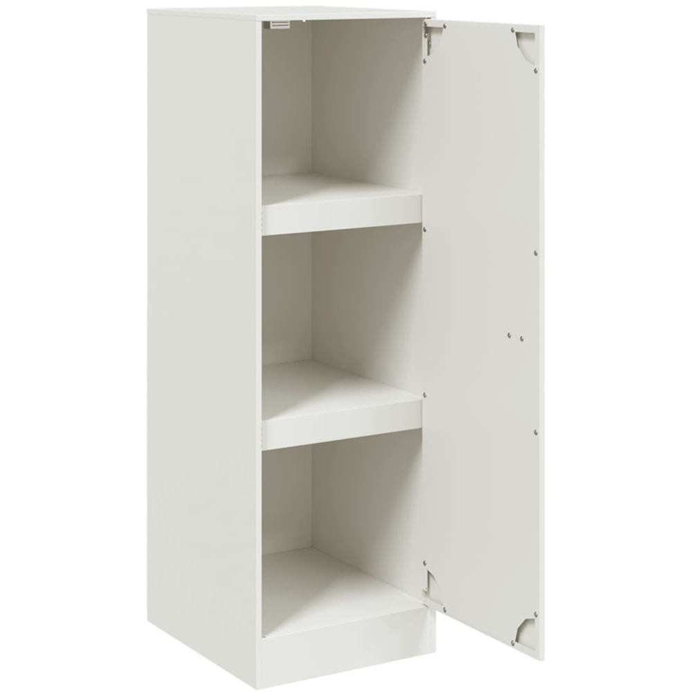 vidaXL Single Door Steel White Sideboard Image 5