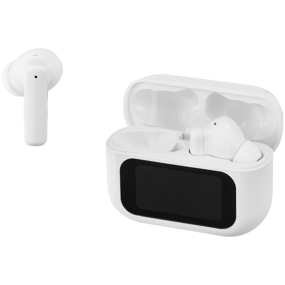 Streetz T600 ANC White True Wireless Earbuds with LCD Screen Image 2