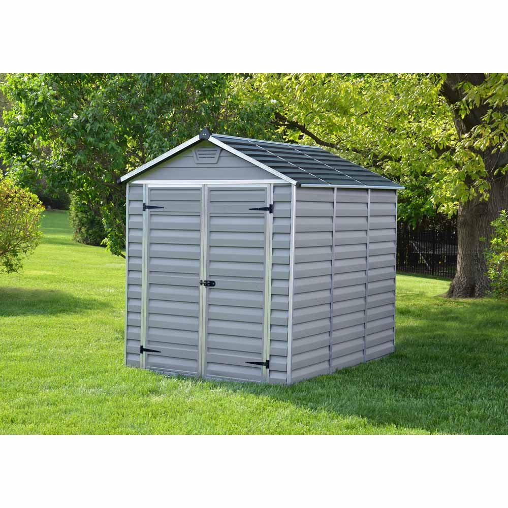 Palram 6 x 8ft Anthracite Skylight Plastic Garden Shed Image 2