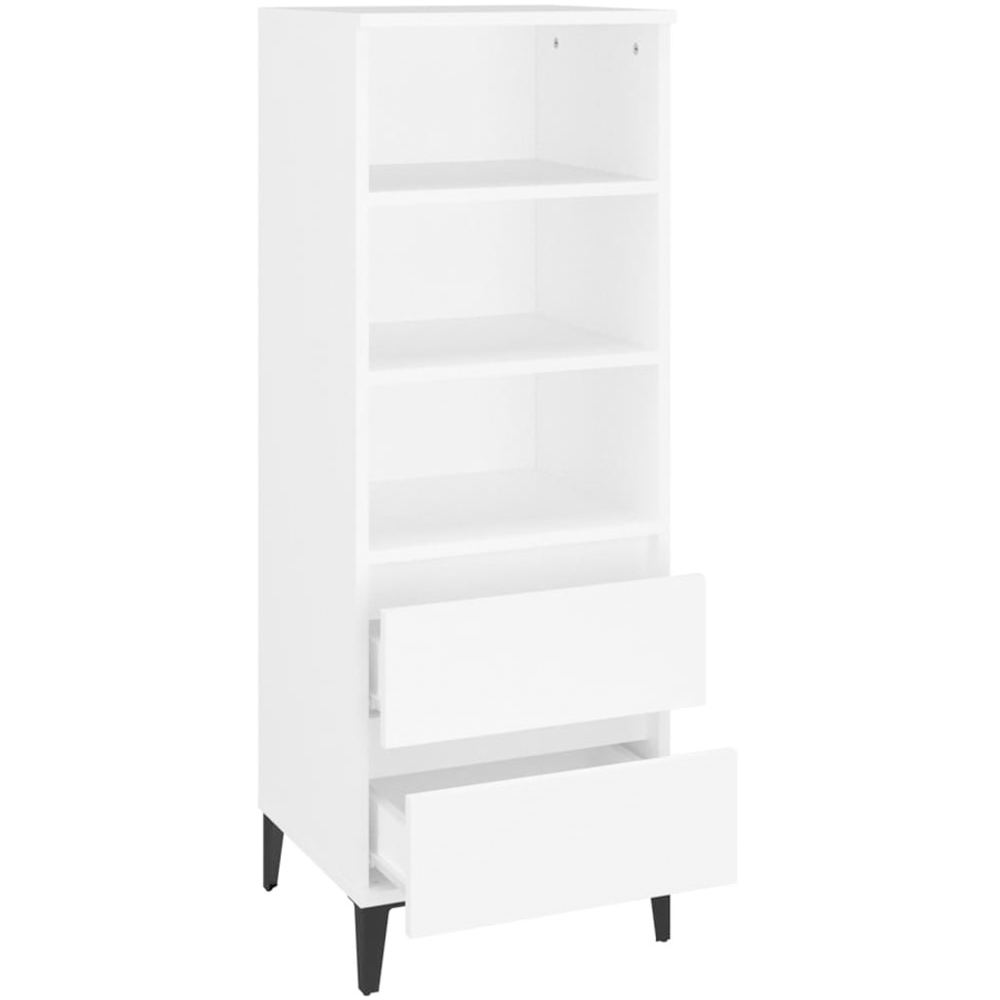 vidaXL 2 Drawer 3 Shelf White Highboard Image 4