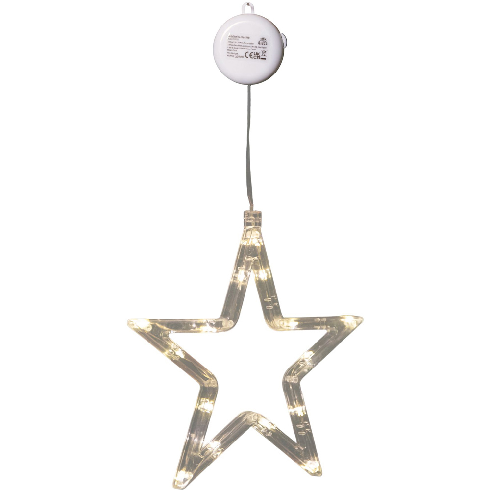 Samuel Alexander 15 Warm White LED Christmas Star Battery Operated Window Decoration 20cm Image 2