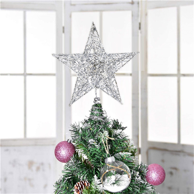 Living and Home Silver Star Christmas Tree Topper 20cm Image 4