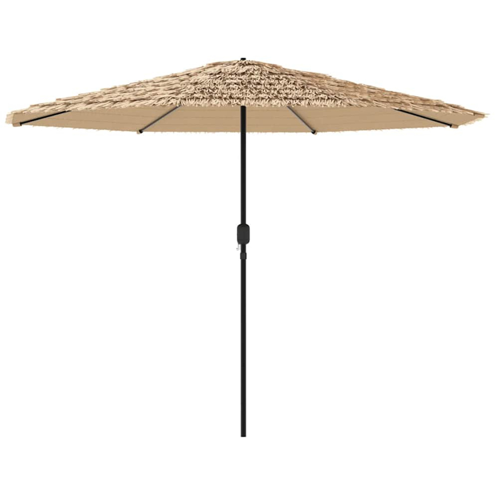 vidaXL Brown Straw Top Garden Parasol with Steel Pole 3.2m Image 4