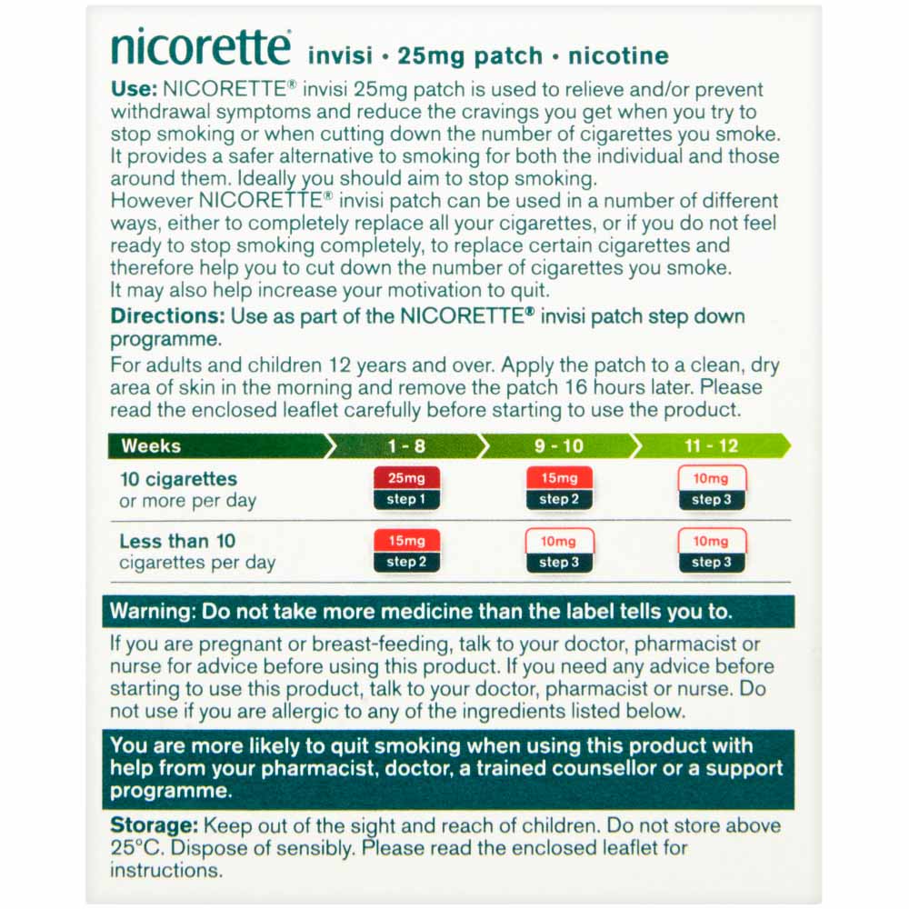 Nicorette Invisi Patch 25mg 7 pack Image 7
