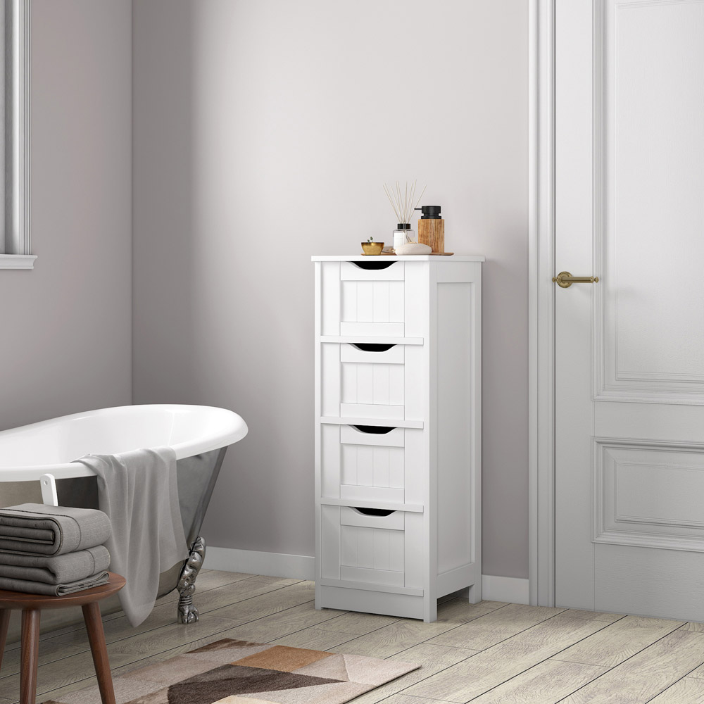 Toby White 4 Drawer Bathroom Storage Unit Image 3