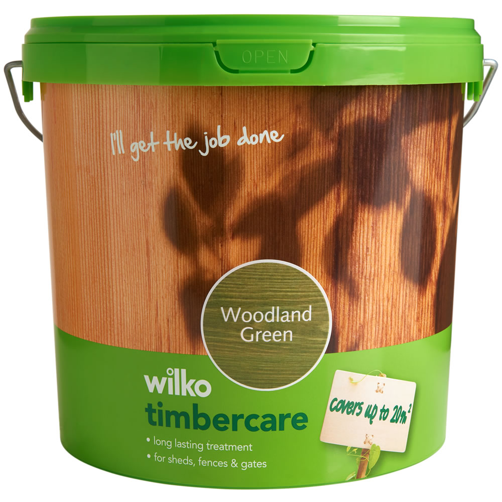 Wilko Timbercare Woodland Green Wood Paint 5L Image 2