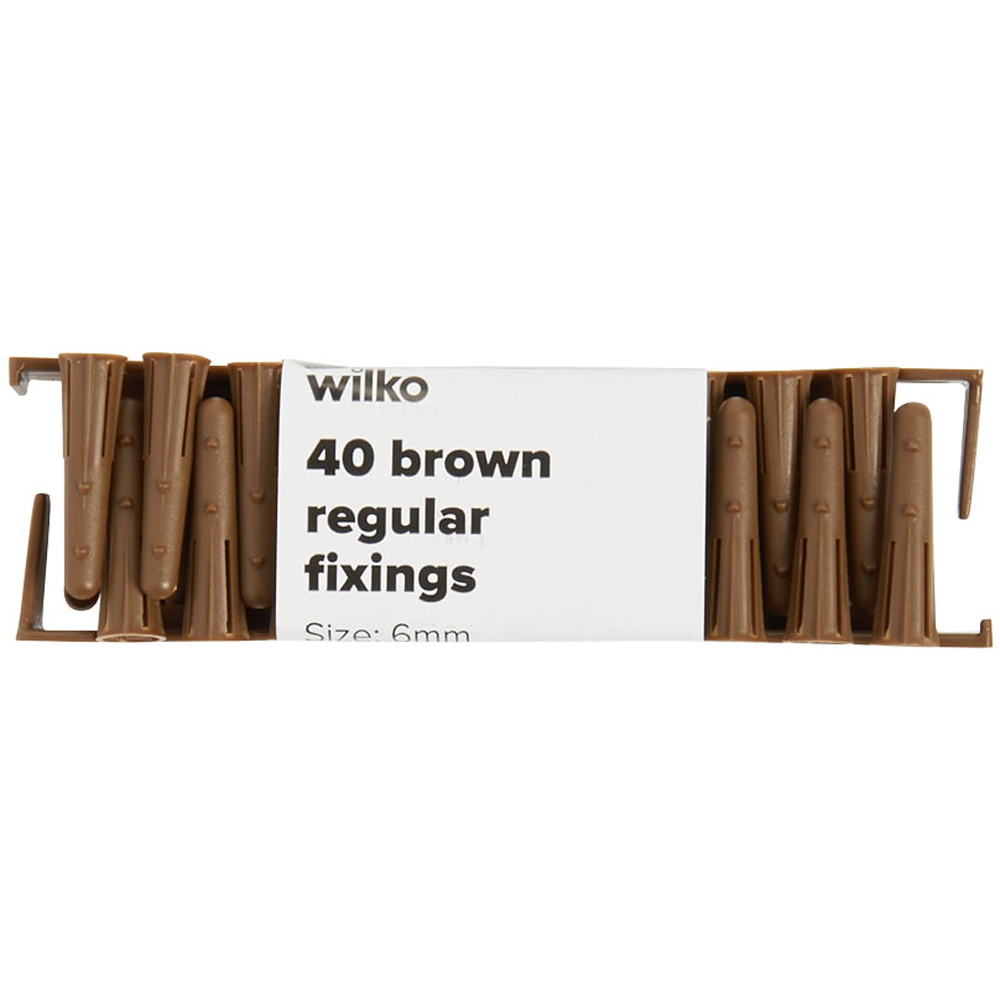 Wilko 6mm Brown Regular Fixing 40 Pack Image