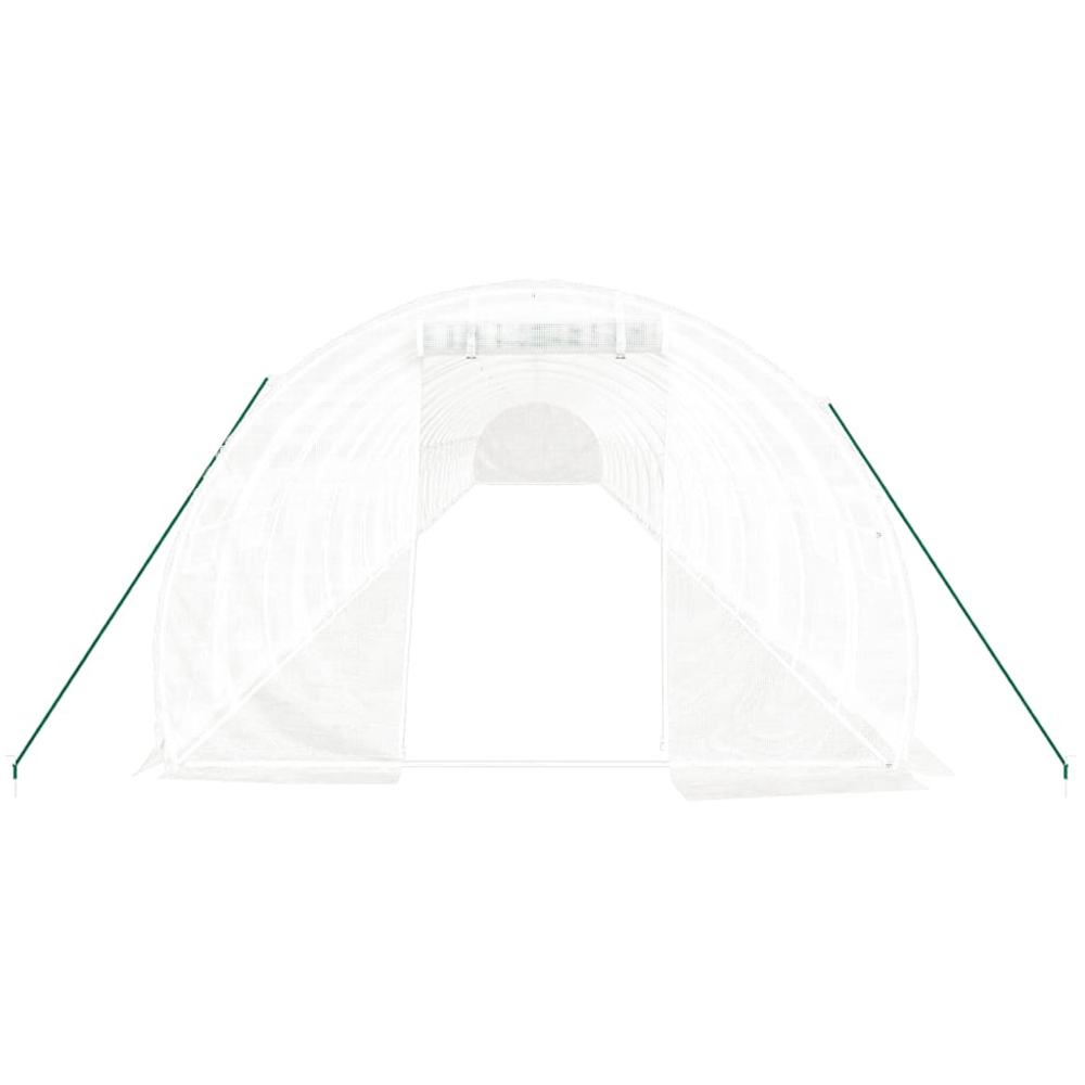 vidaXL White Polyethylene Galvanised Steel Frame 78.7 x 9.8ft Greenhouse Image 3