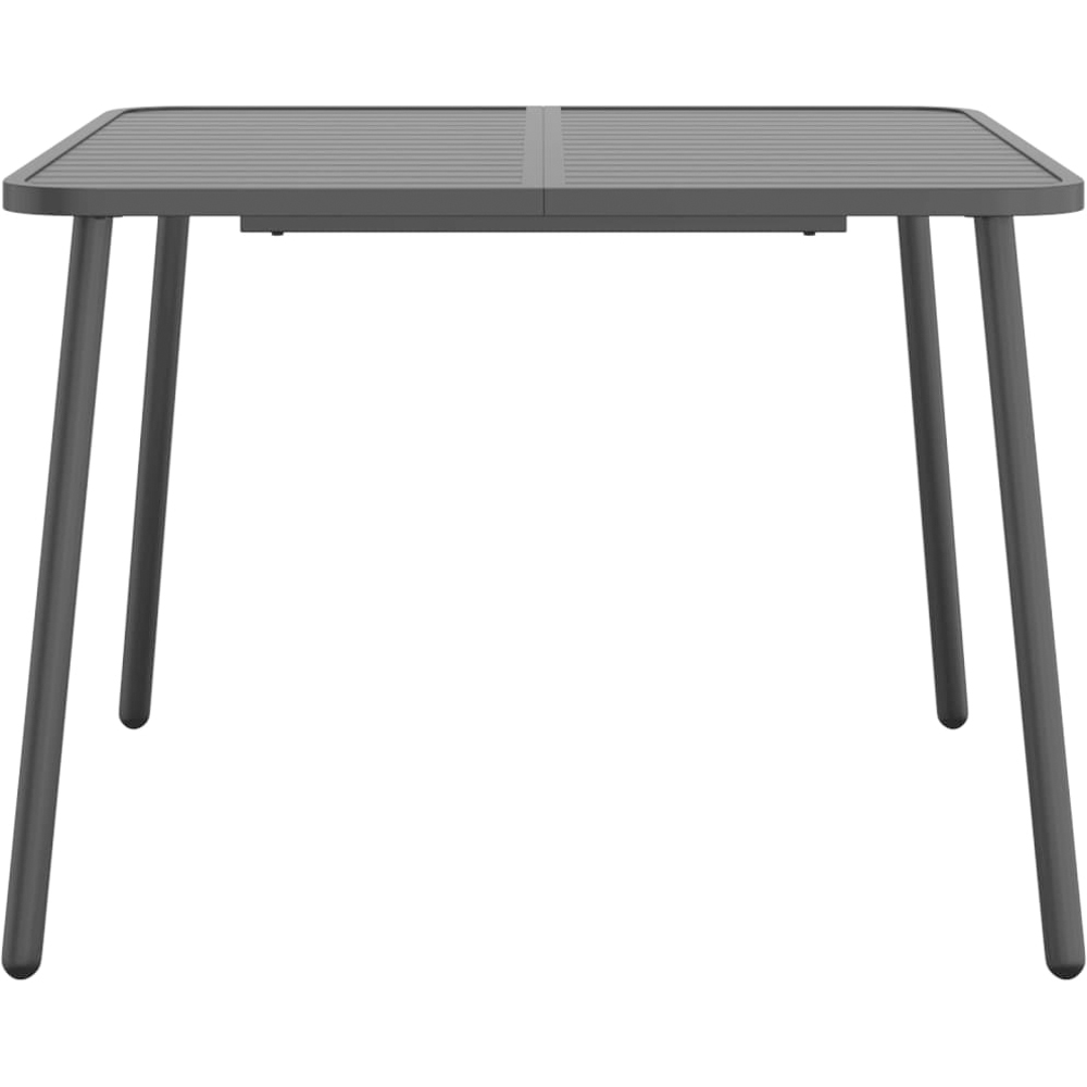vidaXL 2 Seater Anthracite Steel Slatted Garden Table Image 3
