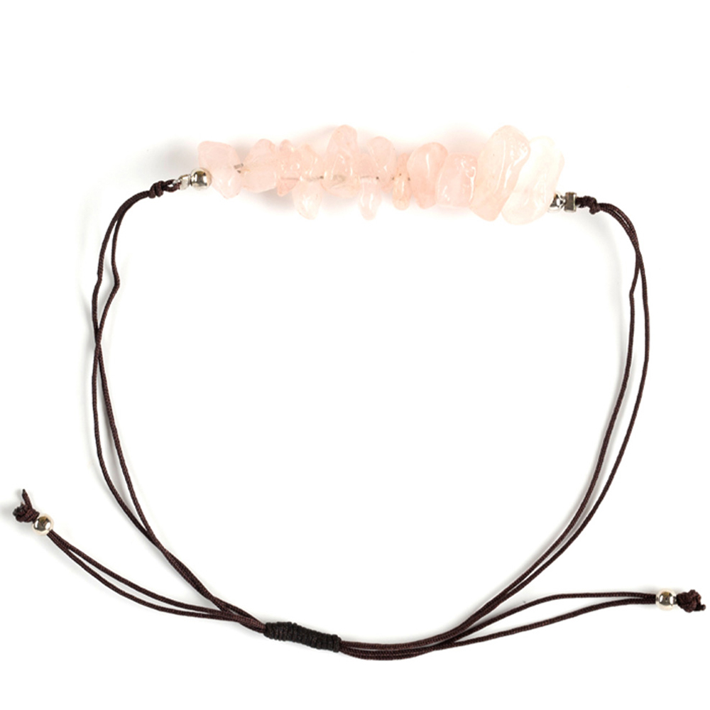 Myga Rose Quartz Gemstone Chip Bracelet Image 2