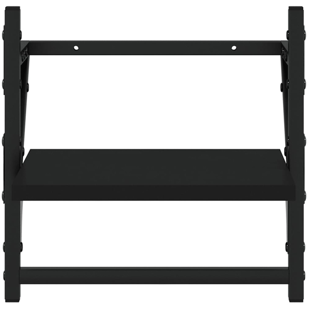 vidaXL 30cm Set of 2 Black Floating Wall Shelf with Bar Image 4