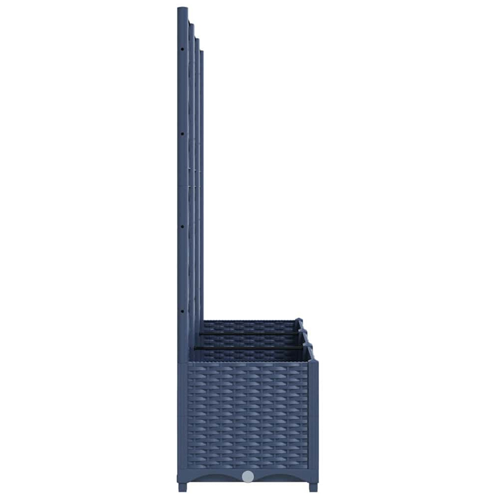 vidaXL Grey Garden Planter with Trellis 120 x 40 x 136cm Image 4