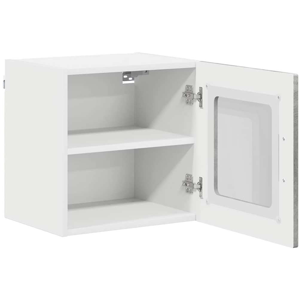 vidaXL Kalmar Single Glass Door Concrete Grey Wall Mounted Kitchen Cabinet Image 5