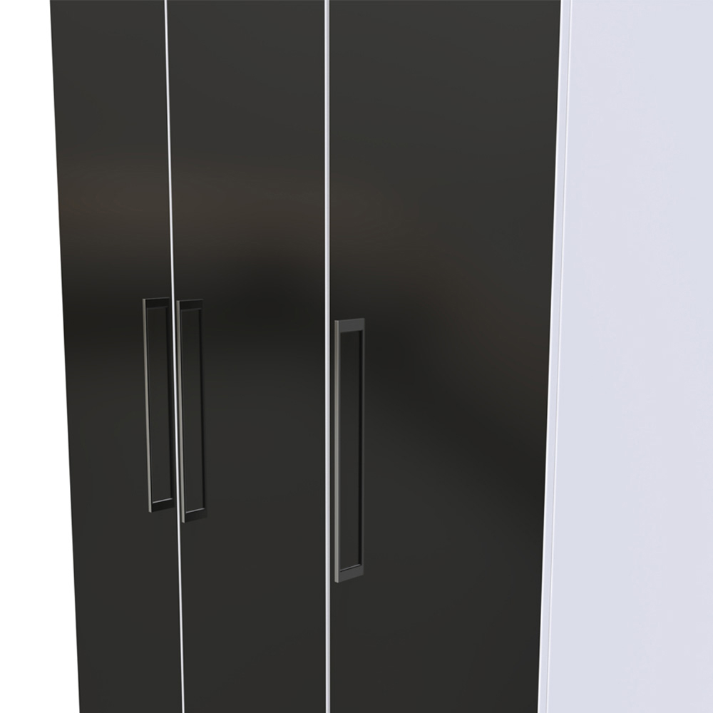 Crowndale Worcester 3 Door Matt Black and White Mirrored Wardrobe Ready Assembled Image 5