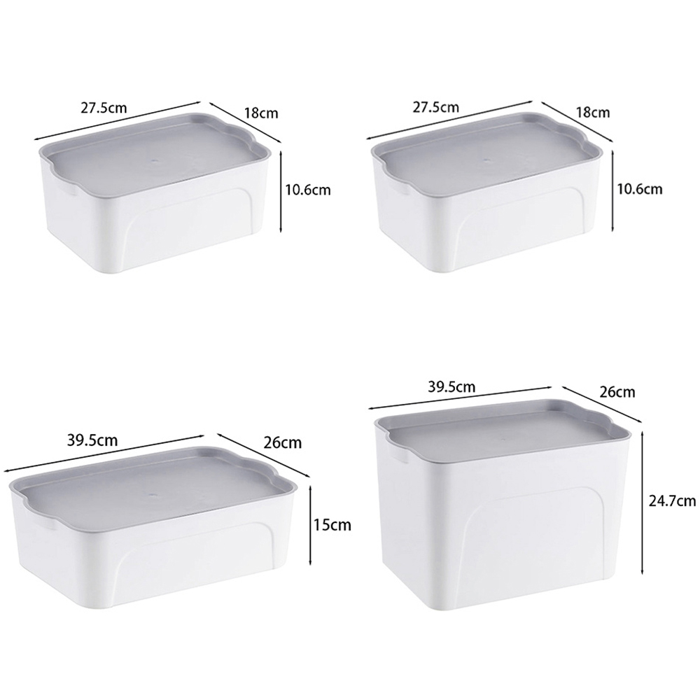 H&O Direct White Plastic Storage Box with Lid 4 Piece Image 5