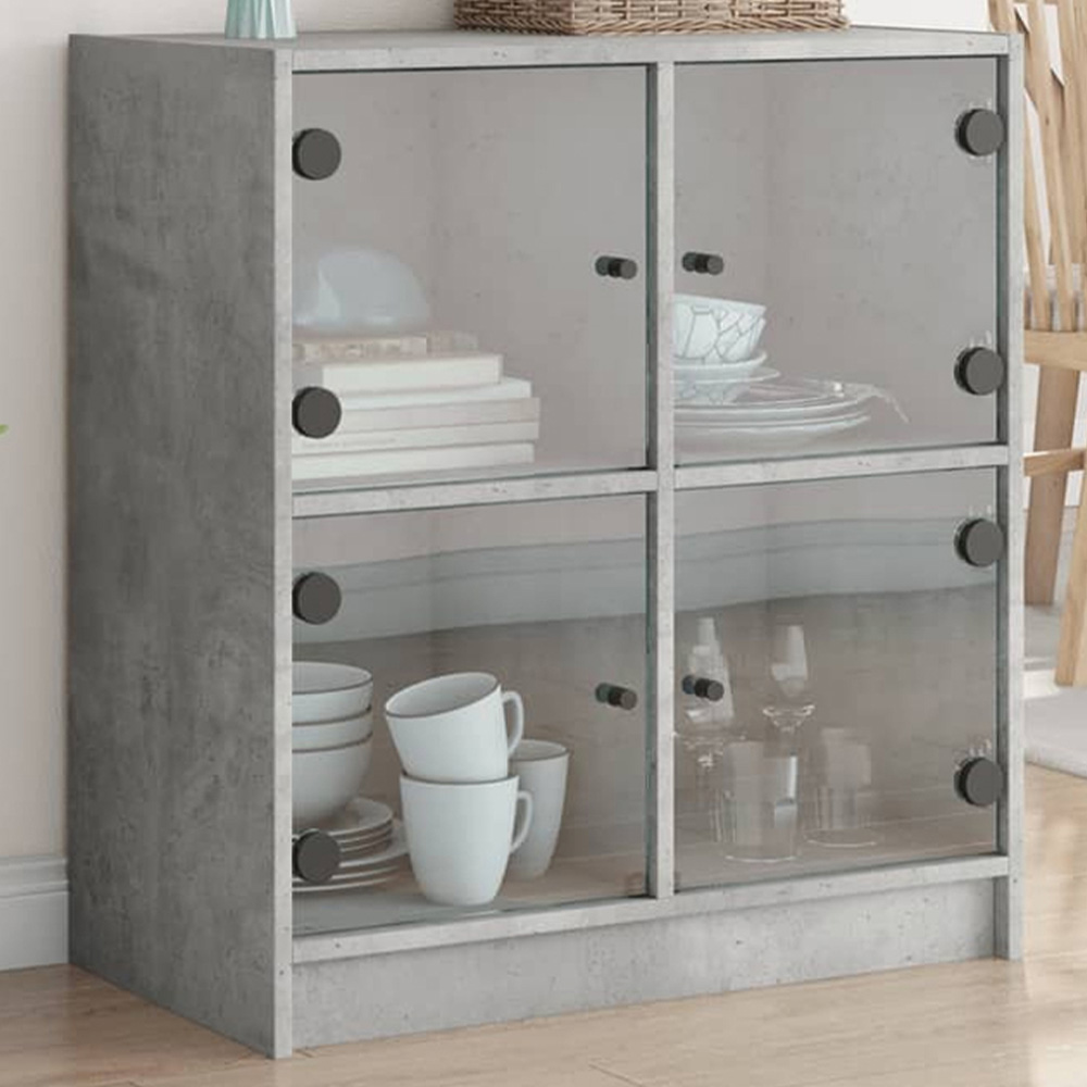 vidaXL 4 Door Concrete Grey Side Cabinet Image 1