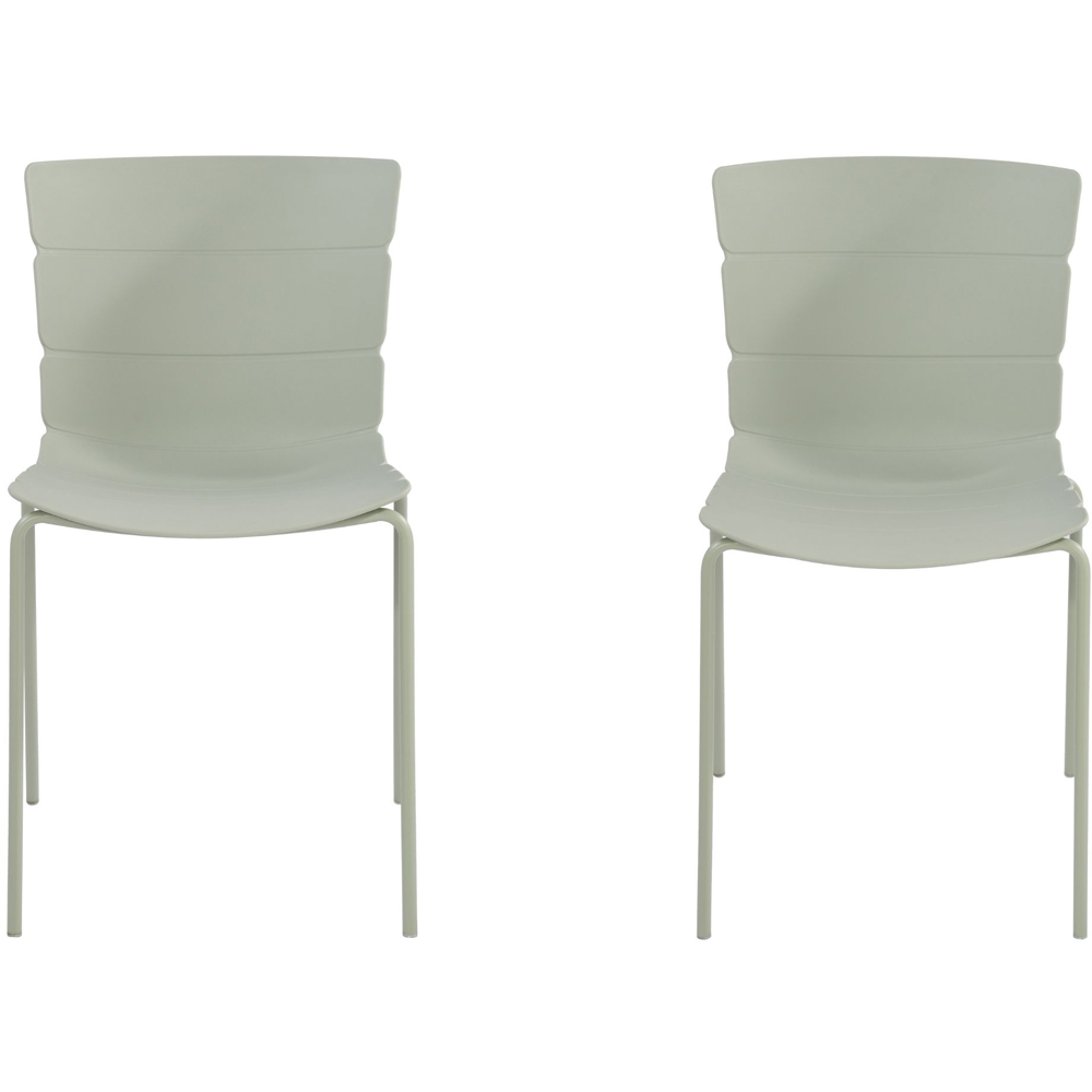 Core Products Bali Set of 2 Light Green Plastic Kitchen Chair Image 2