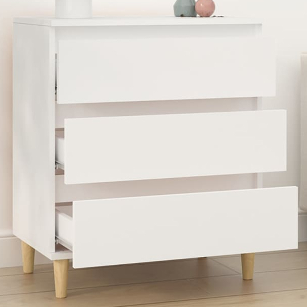 vidaXL 3 Drawer White Sideboard Image 1