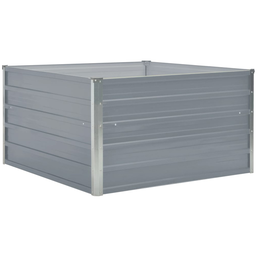 vidaXL Grey Galvanised Steel Raised Garden Bed 100 x 100 x 45cm Image 1