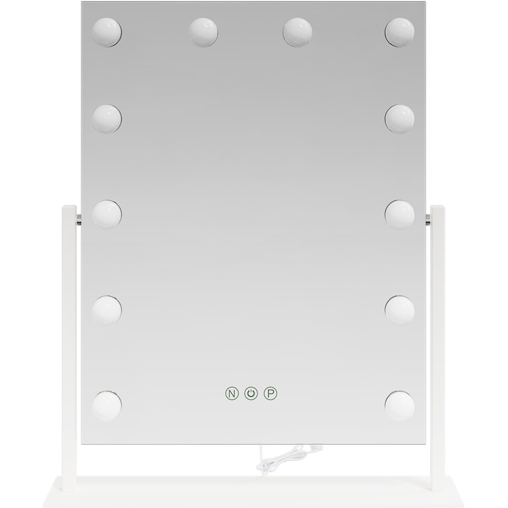 vidaXL LED White Vanity Mirror 44 x 10 x 53cm Image 4
