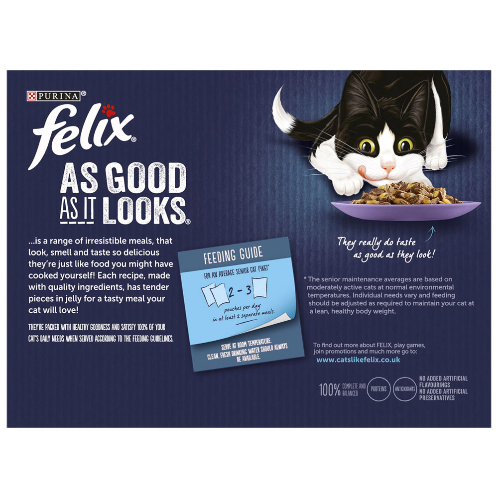 Purina Felix As Good As It Looks Senior Mixed Selection in Jelly Wet Cat Food 12 x 100g Image 4
