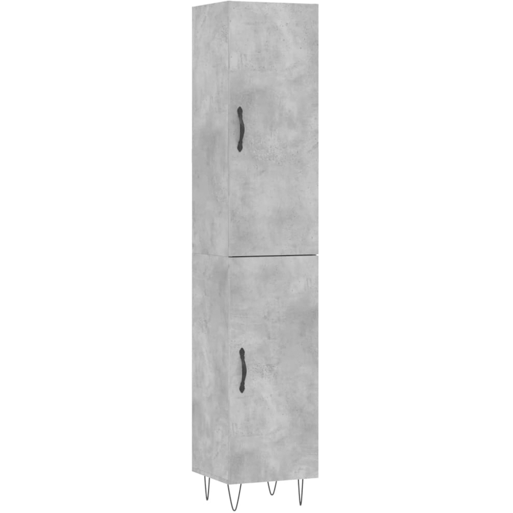 vidaXL 2 Door Concrete Grey Highboard with Metal Feet Image 2