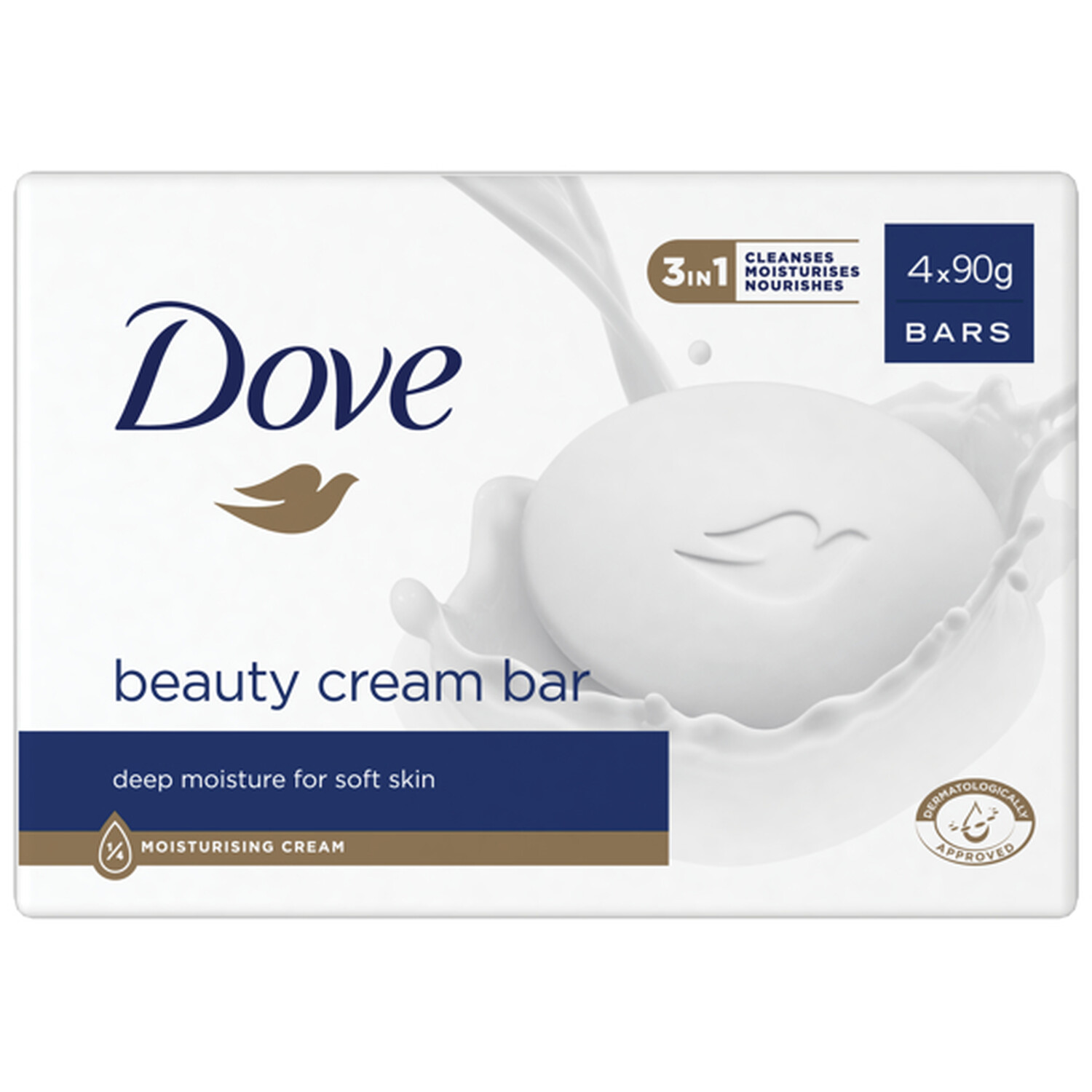 Pack of 4 Dove Beauty Cream Bars - White Image