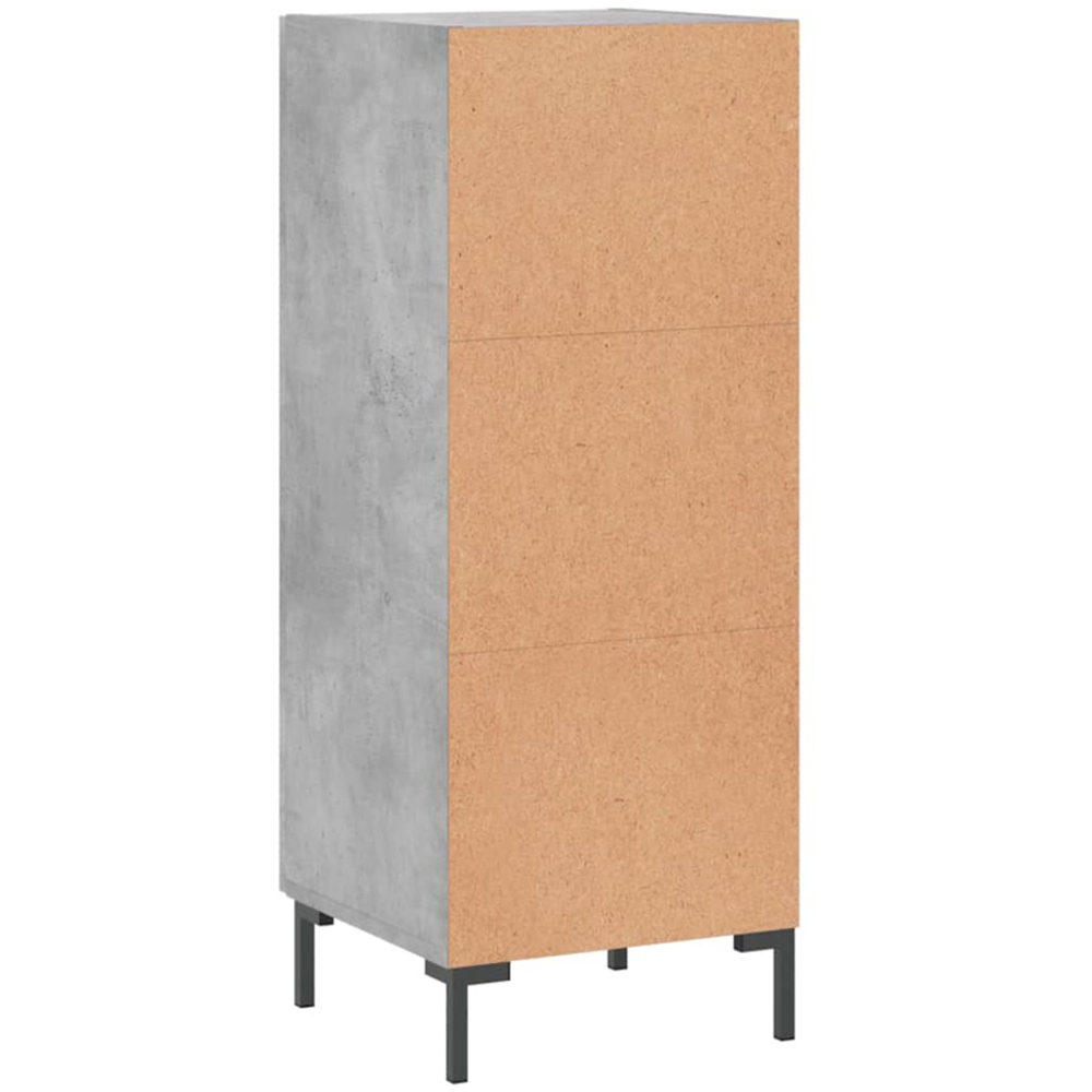 vidaXL Single Door 3 Shelf Concrete Grey Sideboard Image 8