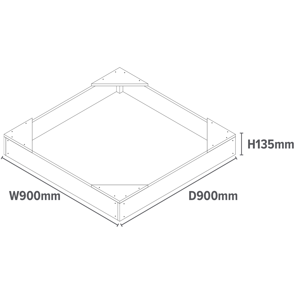 Liberty House Toys Kids Basic Sandpit with Cover Image 8