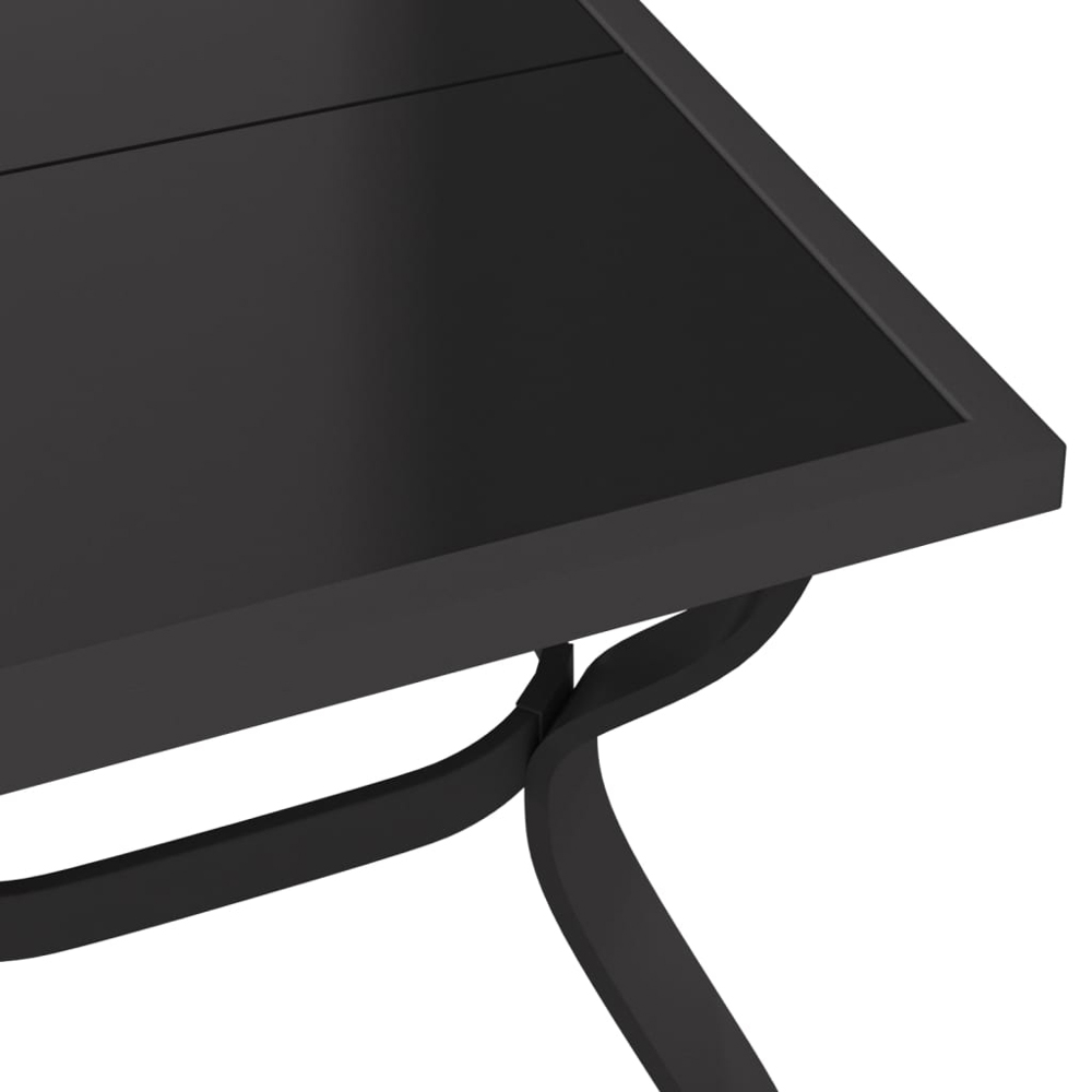 vidaXL 6 Seater Metal Rectangular Garden Dining Table Grey and Black Image 5