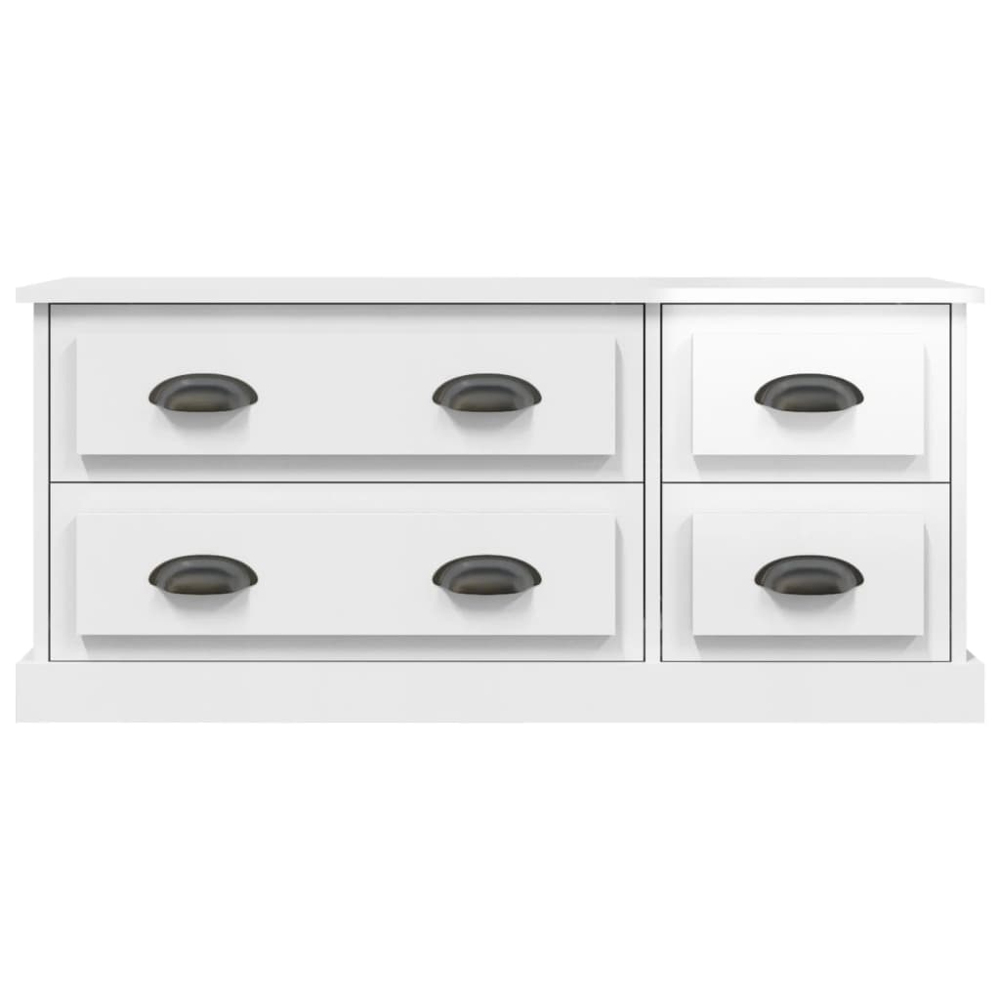 vidaXL 4 Drawer High Gloss White TV Cabinet Image 6