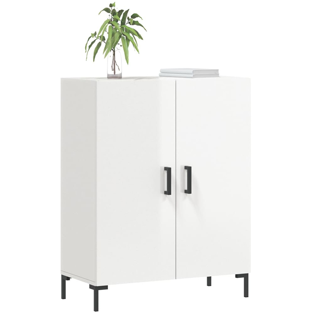 vidaXL 2 Door High Gloss White Sideboard Image 3