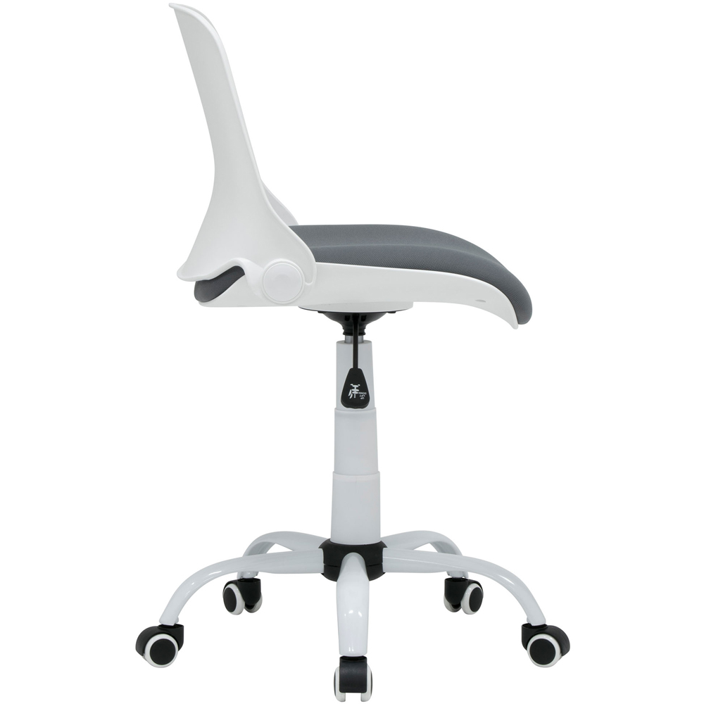Sewing Online 18617 White and Grey Hydraulic Foldable Sewing and Office Chair Image 3