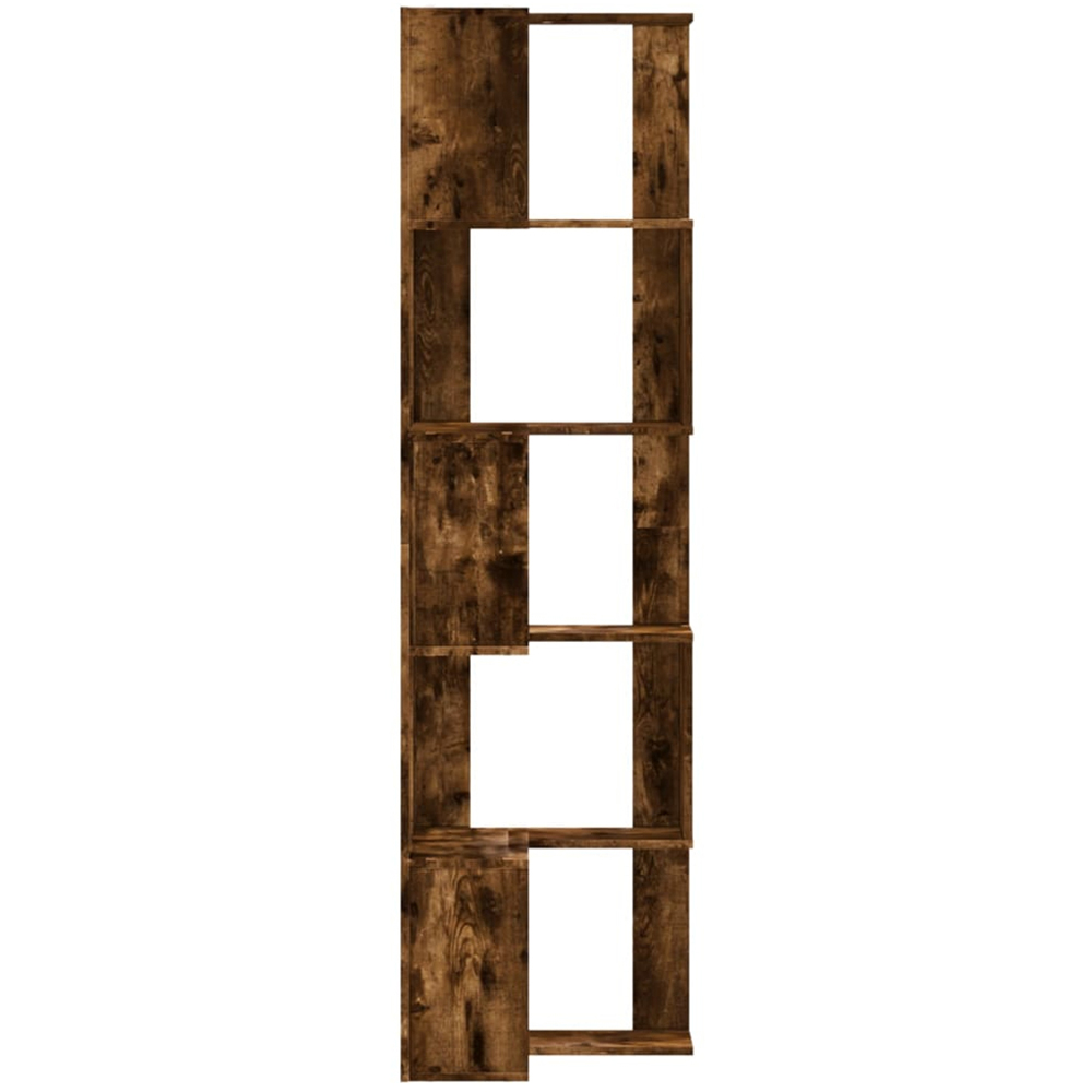 vidaXL 10 Shelf Smoked Oak Corner Bookcase Image 4