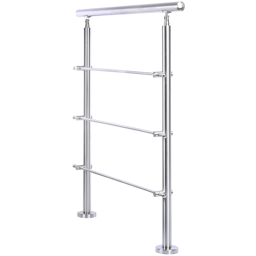 Living and Home Silver Floor Mount Stainless Steel Handrail 80 x 110cm Image 4
