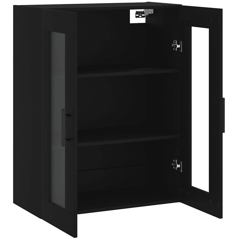 vidaXL 2 Glass Door Black Wall Mounted Cabinet 2 Pack Image 4