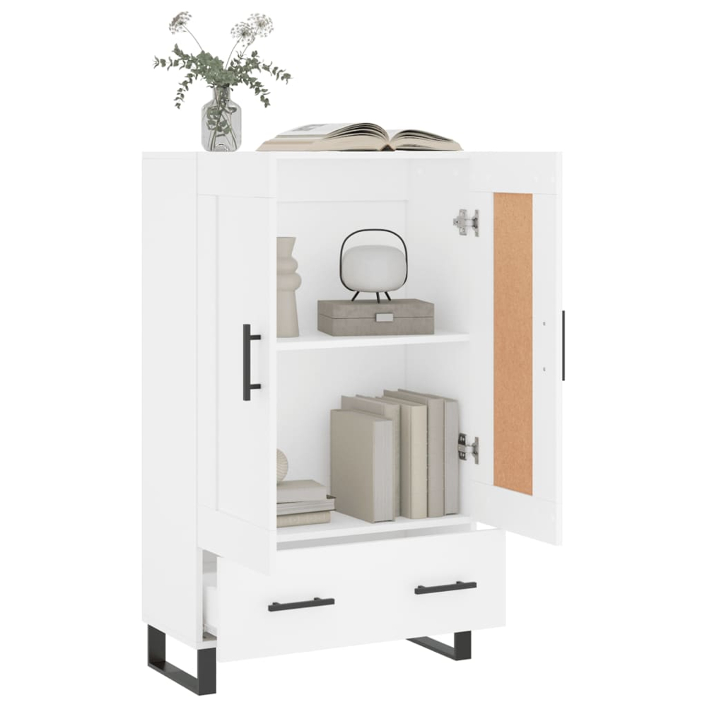 vidaXL 2 Door Single Drawer White Highboard Image 4