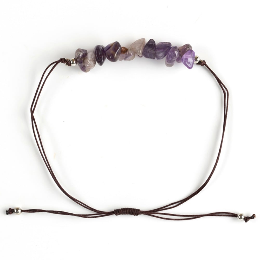 Myga Amethyst Gemstone Chip Bracelet Image 2