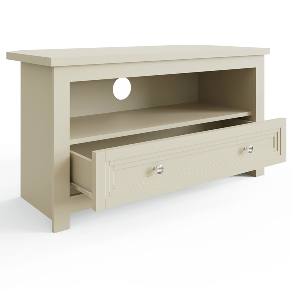 GFW Oakley Single Drawer Single Shelf Stone Corner TV Unit Image 4