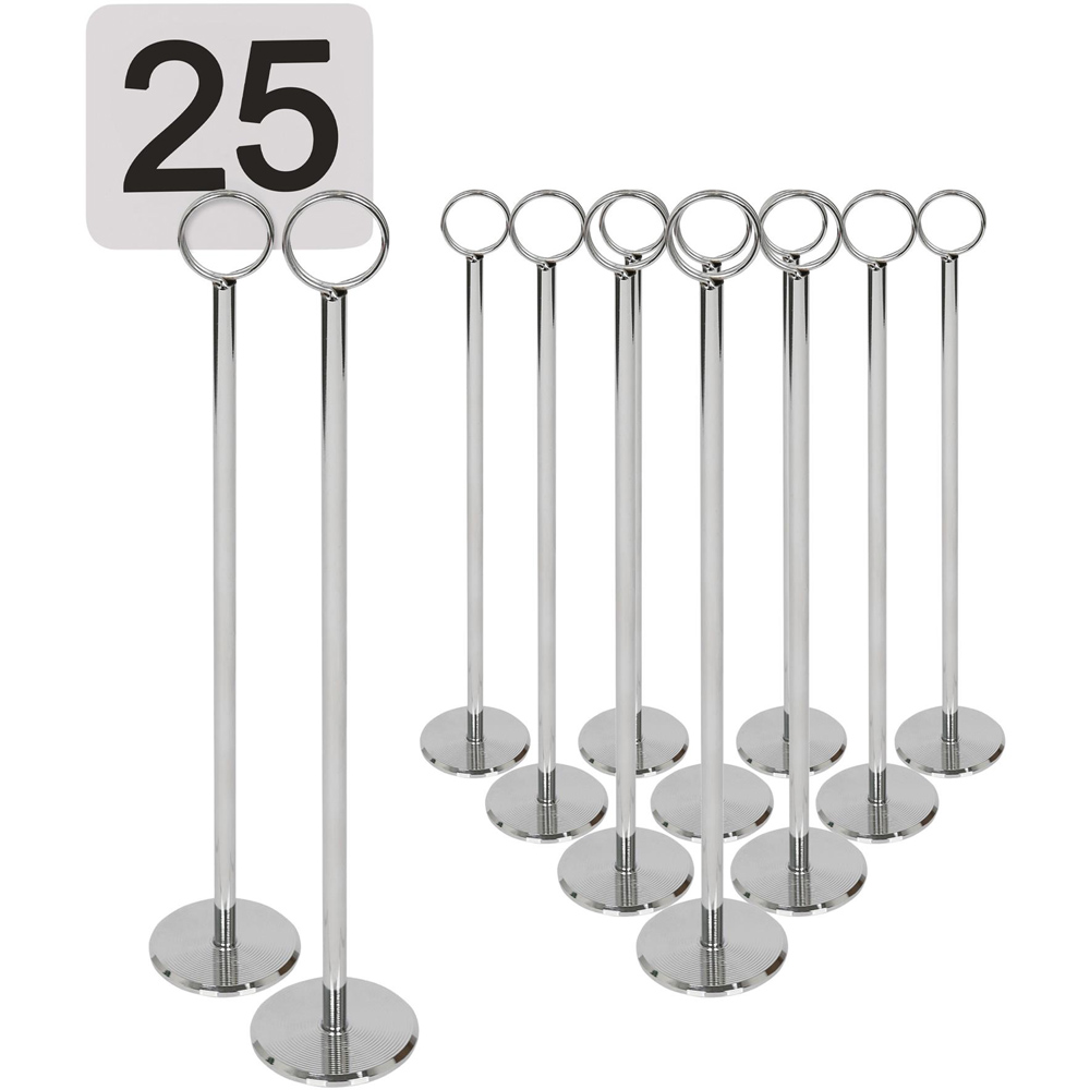 Argon Tableware Silver Stainless Steel Table Number Holder 30cm 25 Pack Image 1
