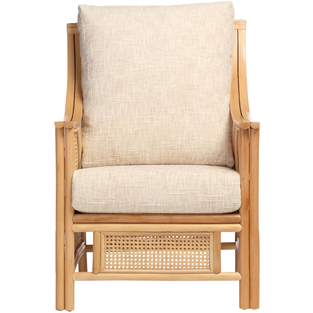 Desser Furniture Chester Natural Rattan Cotton Cream Chair Image 3